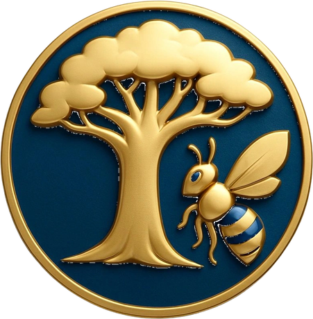 SweetTree HoneyBee tree and bee logo